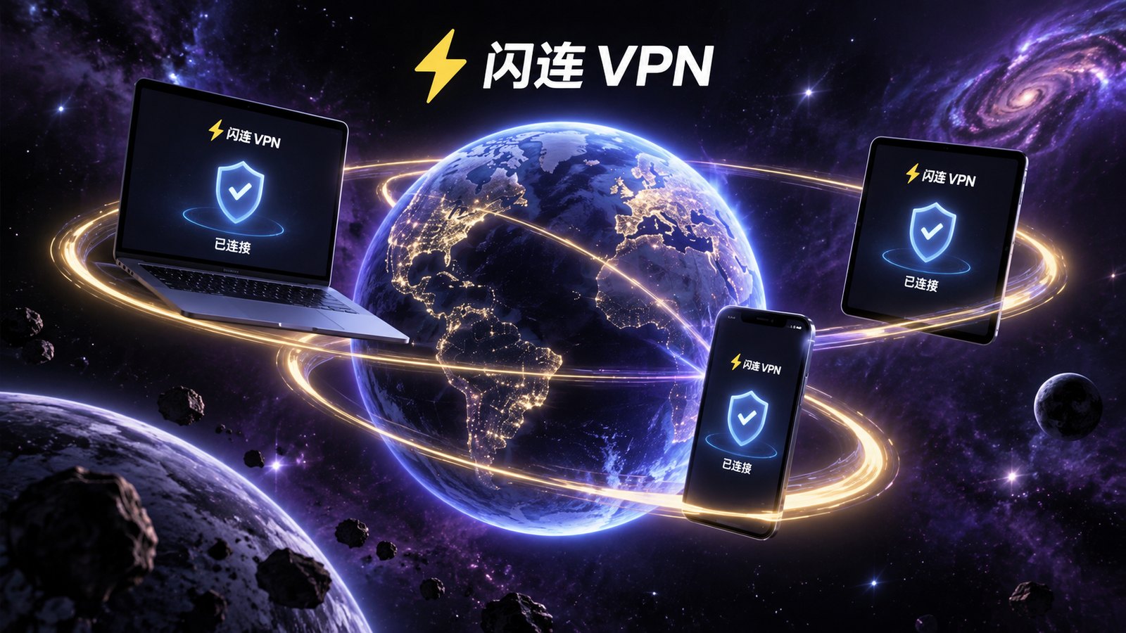 闪连VPN安全连接视觉图片